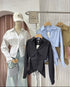 Women Style Collar Down Shirt With Back Tie Shirts